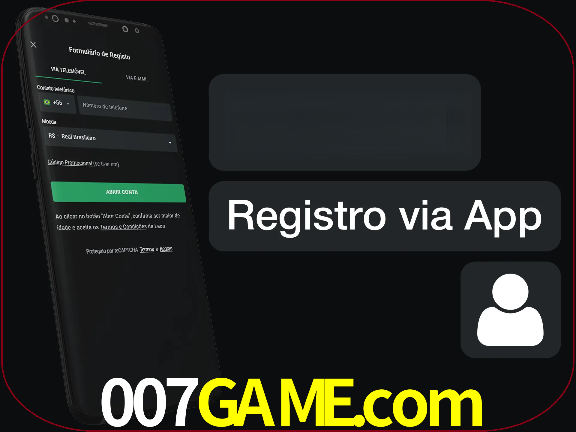 Registre-se com duas etapas usando o aplicativo.