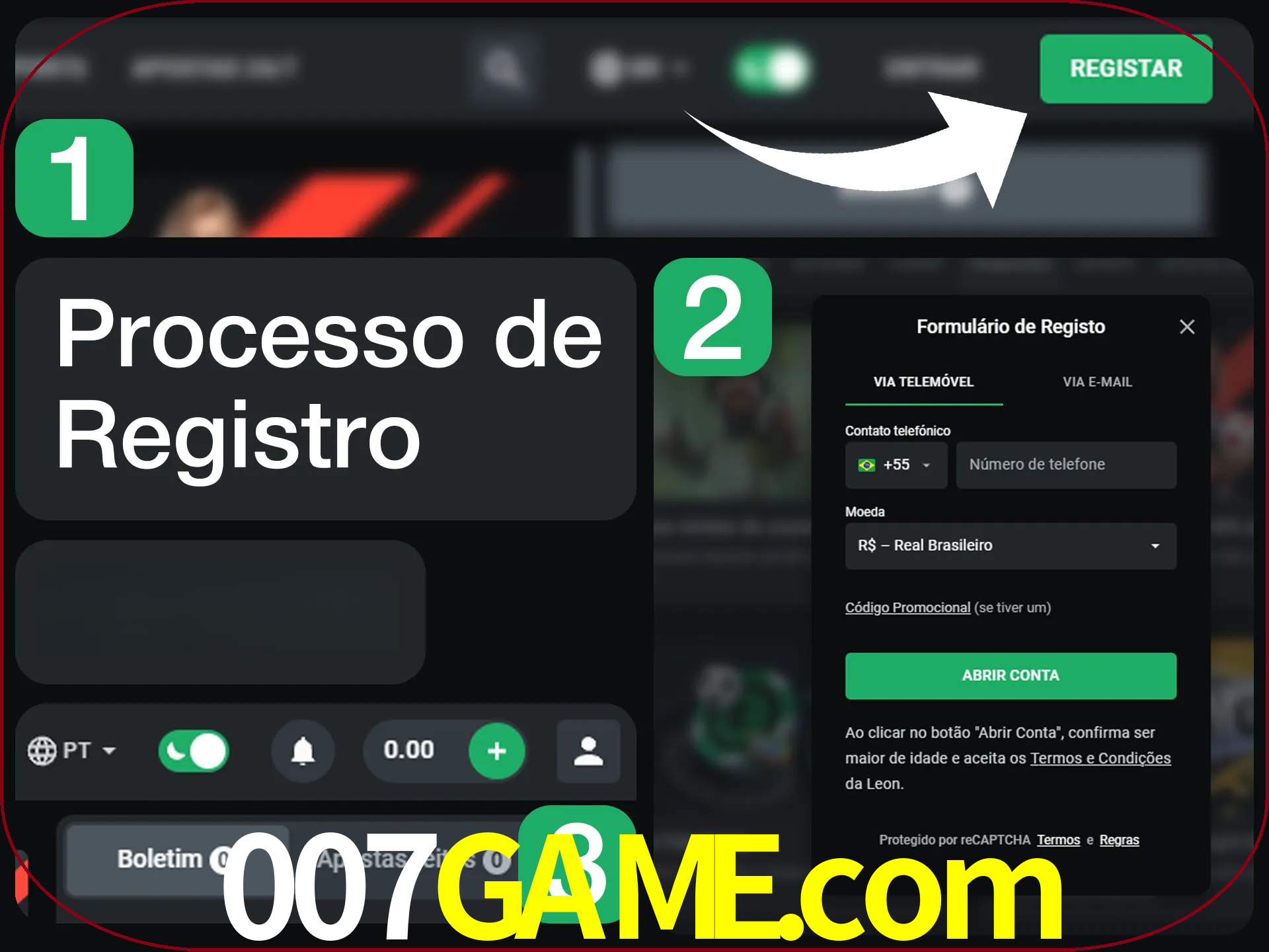 O processo de registro na LeonBet é simples.
